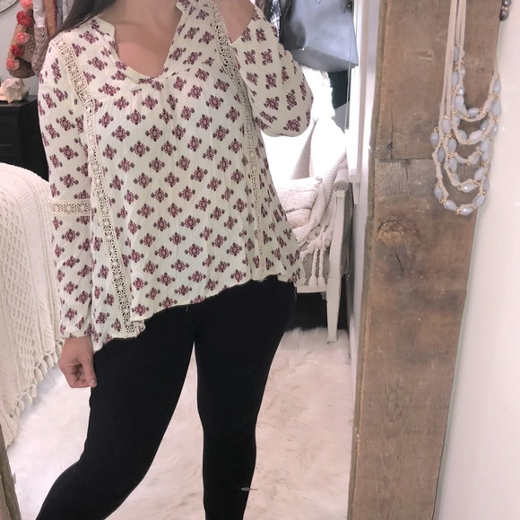 Belle du Jour size large floral boho crochet top - Picture 1 of 5